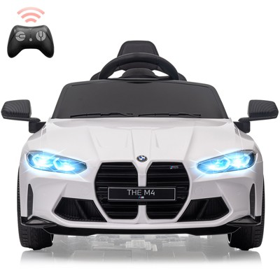 Coucheta 12V BMW M4 Licensed Kids Ride-On Car w/ Parent Remote, 3-Speed Electric Vehicle with Bluetooth, MP3, LED Lights & Suspension for Ages 3-7