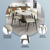 LeisureMod Upholstered Dining Chair in Leather with Black Iron Frame and Legs Aspen Series Set of 2 - 4 of 4