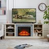 70" Modern TV Stand with 23" Electric Fireplace Insert, Large Media Console Table with Faux Stacked Stone Surround and Spacious Storage Cabinet - 3 of 4