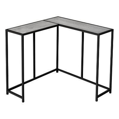 Monarch Specialties Accent Table Console Entryway Narrow Corner Living Room Bedroom Grey Laminate Black Metal Contemporary Modern