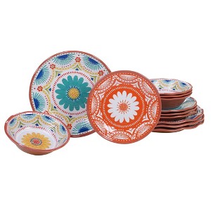 Vera Cruz 12pk Melamine Dinnerware Set - Certified International: Off-White, Service for 4, Includes Plates & Bowls - 1 of 2