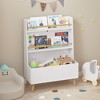 Fontoi Decorative Bookshelf, Kids Bookshelf, Book Toy Storage Organizer, Book Cabinet for Kids' Bedroom Nursery, White, 12.6"*26.77"*36.61" - 4 of 4