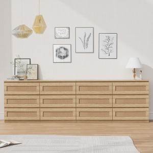 Rattan Dresser for Bedroom, 6 Drawer Dresser with Charging Station - 1 of 4