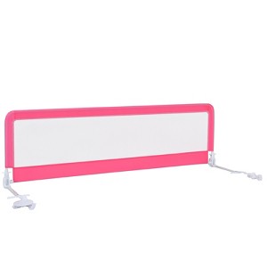 Infans 71" Foldable Baby Bed Rail Guard Toddlers Swing Down Safety Bedrail Pink - 1 of 4