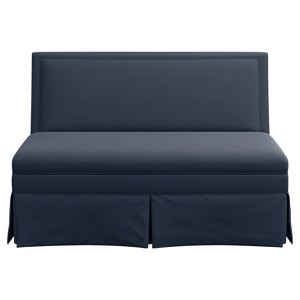 Skirted Settee in Mystere Eclipse - Skyline Furniture