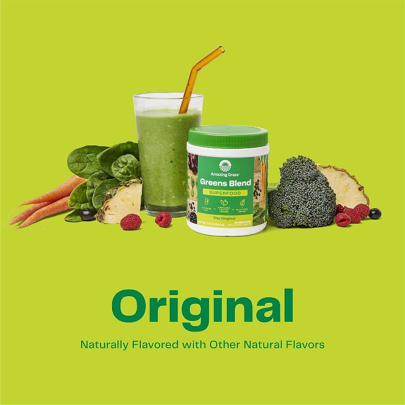 Amazing Grass Greens Blend Superfood Vegan Powder - Original - 8.5oz, 5 of 11