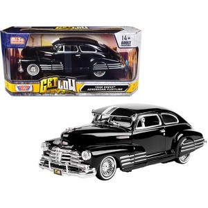 1948 Chevrolet Aerosedan Fleetside Lowrider Black "Get Low" Series 1/24 Diecast Model Car by Motormax - 1 of 3