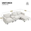 109" 4-Seater Modular L-Shaped Sectional Cloud Sofa with Movable Ottoman, USB Charger, Reading Light, Console - 2 of 4