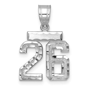 Black Bow Jewelry 14k White Gold, Varsity Collection, Small D/C Pendant, Number 26 - 1 of 3