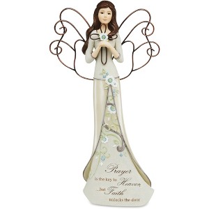Pavilion Gift Company - Prayer - 12" Angel Holding Cross - Decorative Objects - 1 of 4