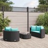 vidaXL Patio Sofa Set with Cushions Lounge Setting Outdoor 5 Piece Poly Rattan - Black and Blue - 2 of 4
