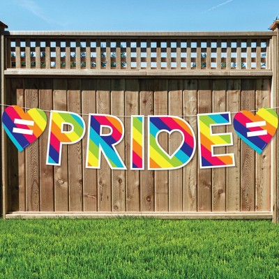 Big Dot of Happiness Love is Love - Gay Pride - Large LGBTQ Rainbow Party Decorations - Pride - Outdoor Letter Banner