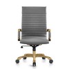 LeisureMod Harris High-Back Office Chair Upholstered in Leather with Gold Frame - 3 of 3