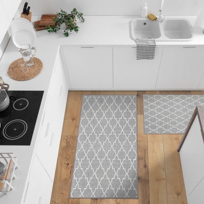 SussexHome Non Skid Washable Kitchen Runner Rugs Set of 2 - Area Rugs for Kitchen, Laundry Room, Entryway, Bathroom