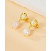 Molenia Pearl Earrings for Women, 14K Gold Plated 925 Sterling Silver Freshwater Pearl Dangle Drop Earrings Studs Jewelry - 3 of 4