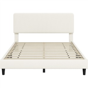 Yaheetech Upholstered Bed Frame with Adjustable Headboard and Mattress Foundation with Wooden Slat Support - 1 of 1