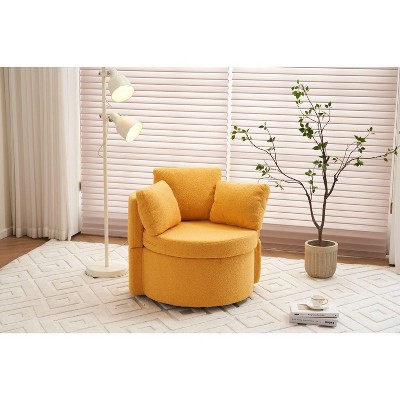 CAVINAS Teddy Accent Chair with Back Cushion,Modern Swivel Chairs with Storage Space for Bedroom,Reading Room