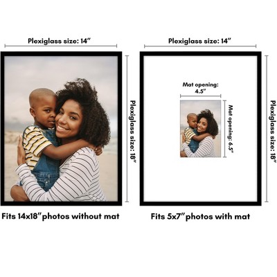 Black 14x18 Picture Frame with Oversized Mat