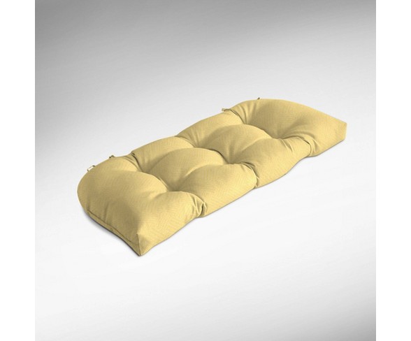 Shirt Texture Wicker Settee Cushion Yellow - Arden Selections
