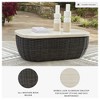 Signature Design by Ashley Kimora Outdoor Patio Coffee Table - Weather Resistant Wicker with Marble-Look Aluminum Top, Dark Brown - 2 of 4