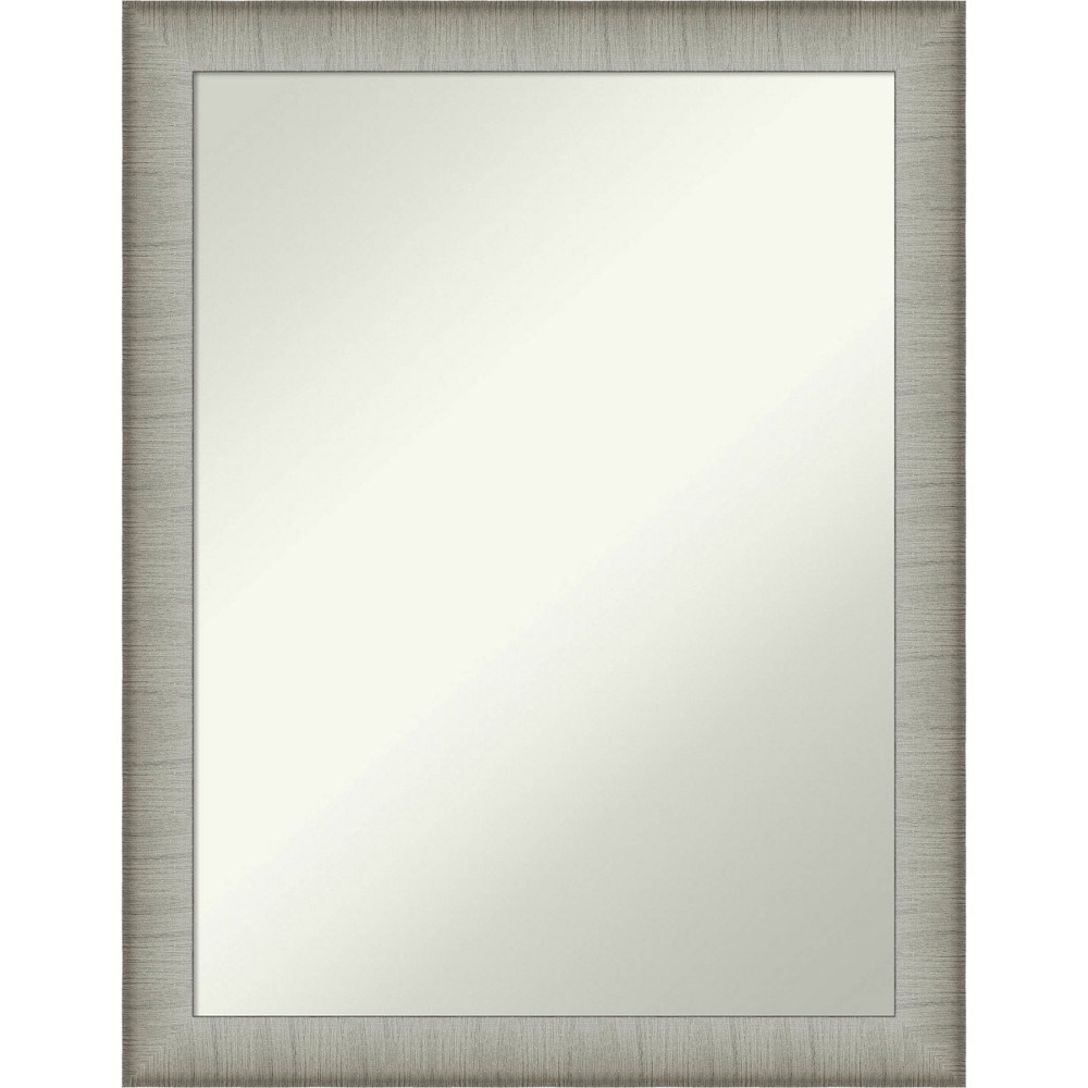 21" x 27" Brushed Pewter Wall Mirror for Bathroom Vanity - Amanti Art: Modern Rectangle, Polystyrene Frame