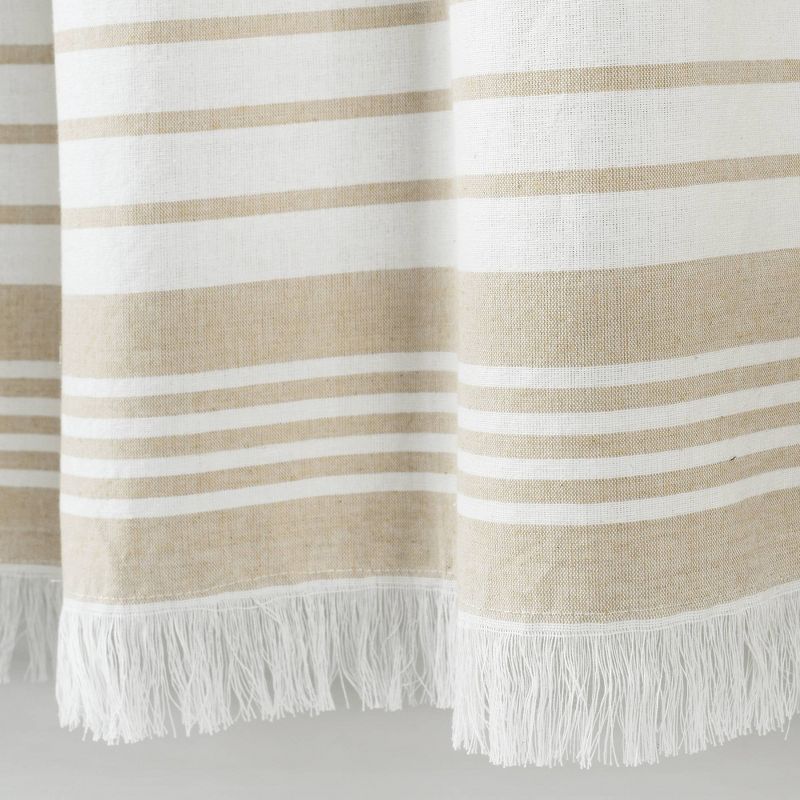 Nantucket Yarn Dyed Cotton Tassel Fringe Shower Curtain - Lush Décor , 4 of 8