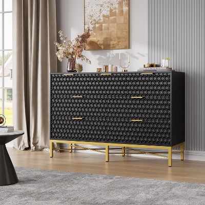 7 Drawer Dresser for Bedroom, Chest of Drawers for Closet with Deep Drawers and Wide Top, Long Wooden Dresser for Living Room, Hallway