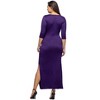 Womens Fitted V-Neck Side Slit Maxi Dress - 24seven Comfort Apparel™ - 3 of 4