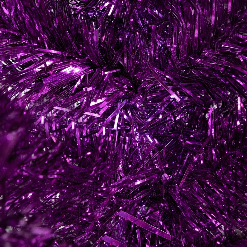 Northlight 4' Purple Artificial Tinsel Christmas Tree, Unlit, 6 of 8