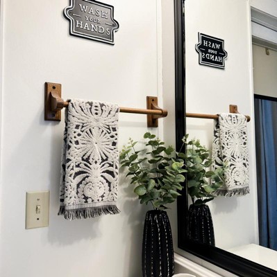 Allover Pattern Hand Towel Black/Khaki - Opalhouse™