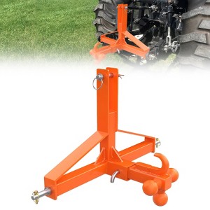 Tractor 3 Point Quick Hitch - 2" Receiver & 4-Way Ball Mount for Tractor Standard Category 1, 10,000Lb Capacity 3 Point Trailer Hitch for Implements - 1 of 4