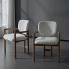 Dining Arm Chairs Set of 2,Modern Accent Chairs with Upholstered Seat and Solid Wood Frame for Dining Room-Baofuwish - 2 of 4