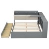 CAVINAS Twin Size Bed Modern Wooden Bed Frame with Upholstery Headboard, Rotatable Storage Board, 2 Drawers and Shelves for Bedroom - 3 of 4