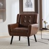 TIRAMISUBEST Modern Soft Leather Chair,Ergonomics Accent Chair - 2 of 4