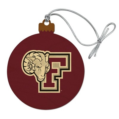 Fordham University Primary Logo Wood Christmas Tree Holiday Ornament
