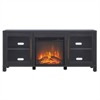 Charcoal Gray TV Stand with Log Fireplace Insert - Henn&Hart - 3 of 4