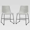 Set of 2 Laslo Modern Upholstered Faux Leather Dining Chairs - Saracina Home - 3 of 4