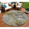 Taupe Brown And Gray Abstract Washable Indoor Outdoor Area Rug - 2 of 4