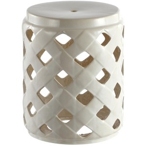 Betli Garden Stool - ACS4574 - Indoor/Outdoor - Creme - Safavieh - 1 of 4