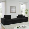 Modular Corduroy L-Shape Sectional Sofa with Removable Ottoman and Deep Seat Sleeper Couch - 3 of 4