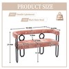 Akoasm Modern Chenille Loveseat With 2 Seater Sofa Couch With Arms Metal Legs-Pink - 2 of 4