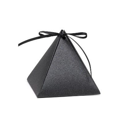 Hortense B. Hewitt Pyramid Favor Box Black Shimmer 25 Pack (54882ST)