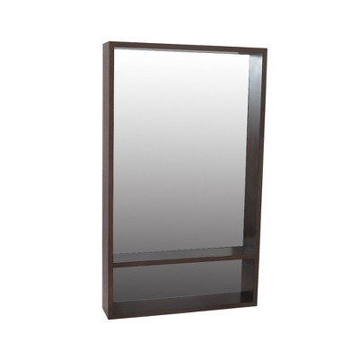 40"x23.75" Modern Wall Mirror with Shelf Walnut Brown - Project 62™