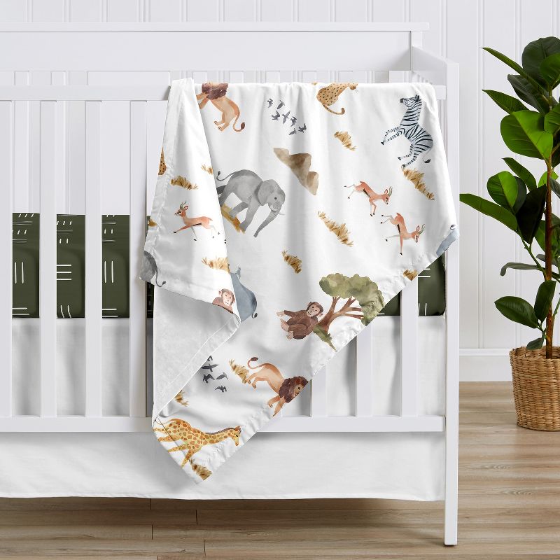 Sweet Jojo Designs Gender Neutral Baby Security Blanket Jungle Animals Multicolor, 3 of 6