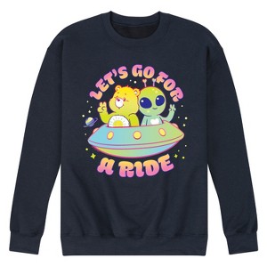 Men's - Care Bears - Sunshine Alien UFO Let's Go For A Ride Graphic Fleece Sweatshirt - 1 of 4