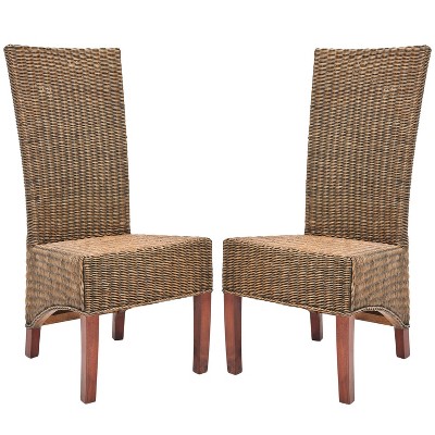 Siesta 17''H Wicker Side Chair (Set of 2)  - Honey Black Wash - Safavieh