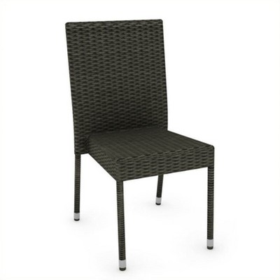 orliving Park Terrace Wicker Patio Dining Chairs - Set of 4 - CorLiving