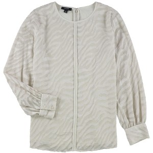 Alfani Womens Animal Print Pullover Blouse - 1 of 2