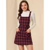 Allegra K Women's Plaid Tartan Button Decor A-Line Pinafore Overall Dress - 3 of 4
