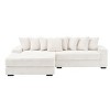 Modern Minimalist L-Shaped Sectional Sofa,Corduroy Fabric Upholstered Armrests Sofa,3 Seat Living Room Furniture with Solid Wood Frame-Koiai - 3 of 4